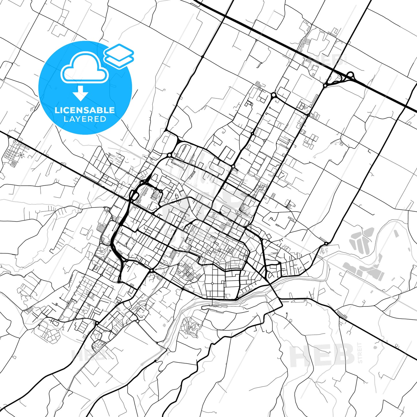 Layered PDF map of Imola, Emilia-Romagna, Italy