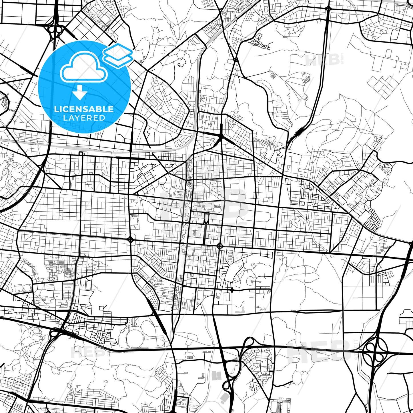 Layered PDF map of Incheon, South Korea