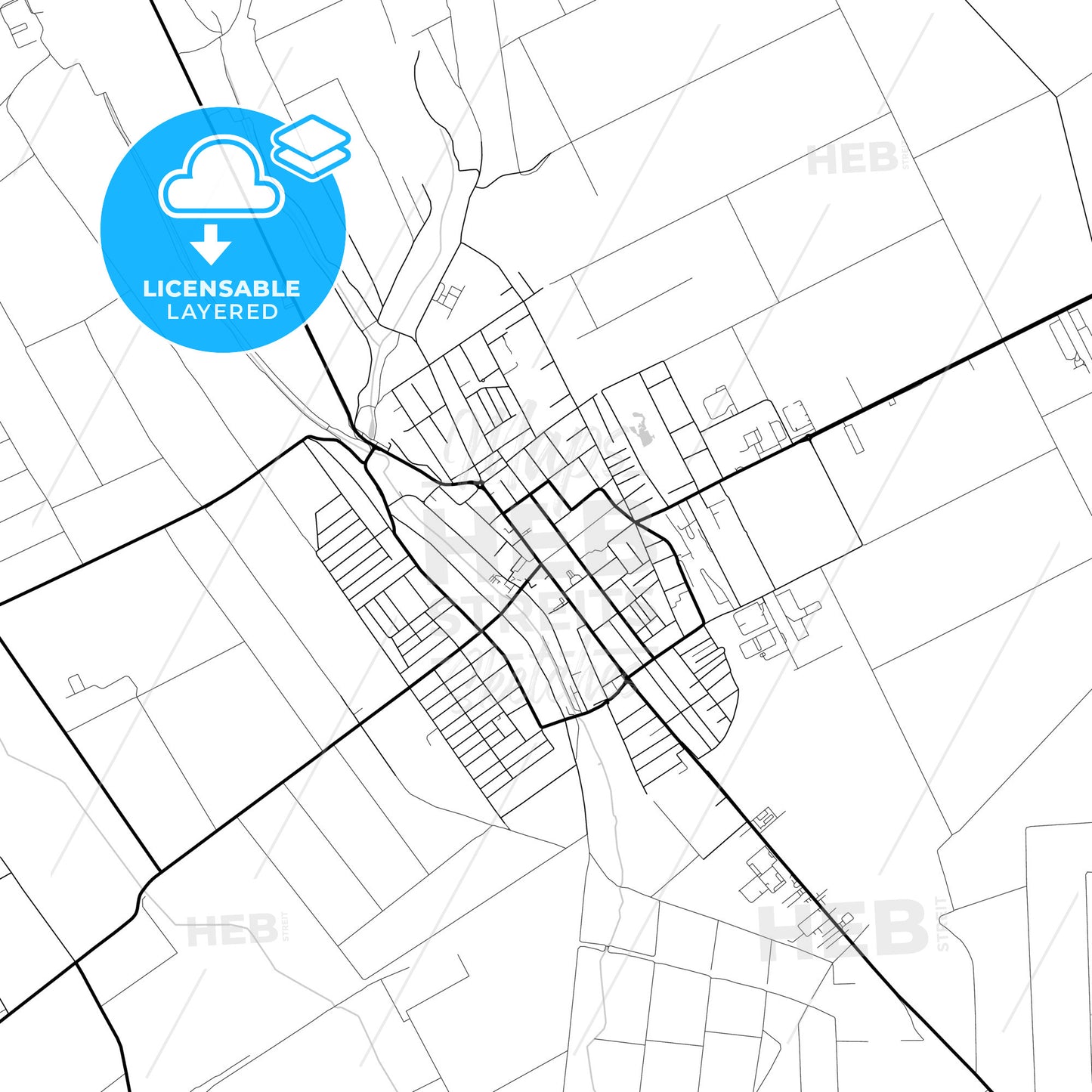 Layered PDF map of Inđija, Srem, Serbia