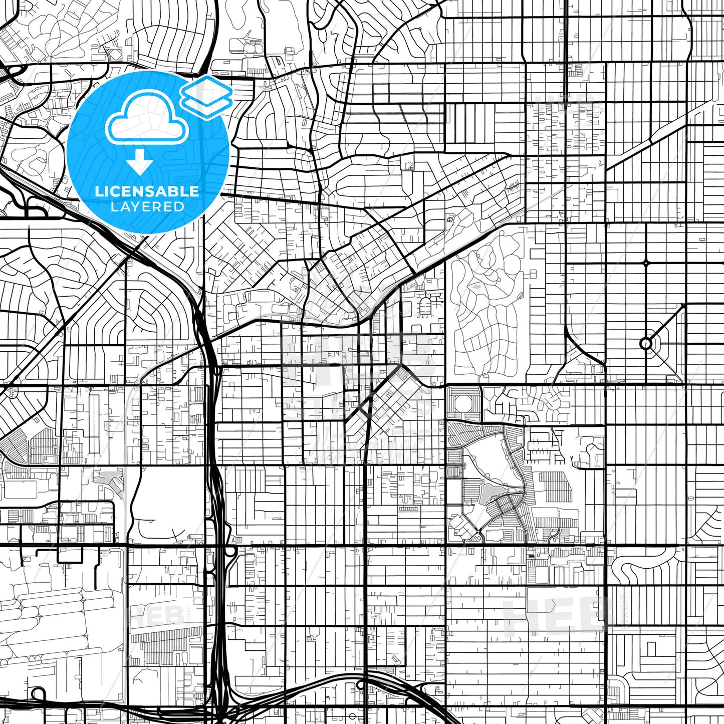 Layered PDF map of Inglewood, California, United States