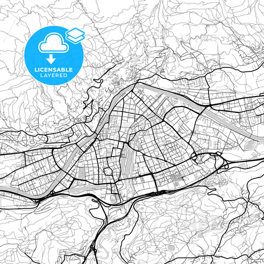 Layered PDF map of Innsbruck, Tyrol, Austria