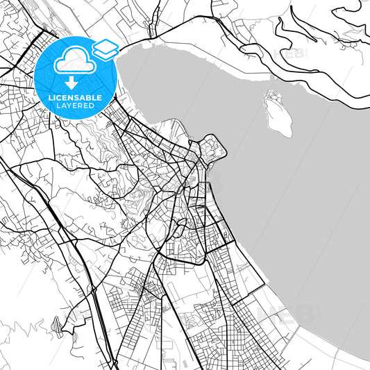 Layered PDF map of Ioannina, Epirus, Greece