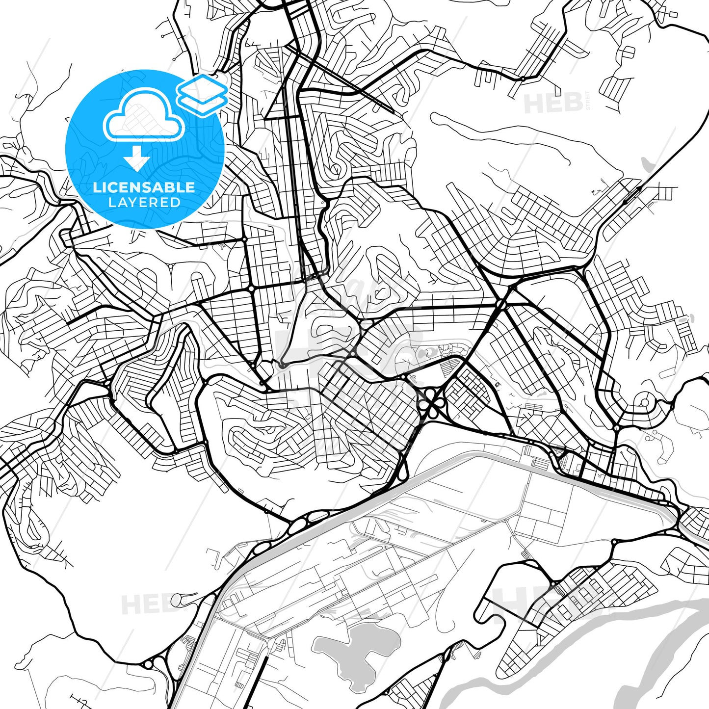 Layered PDF map of Ipatinga, Brazil