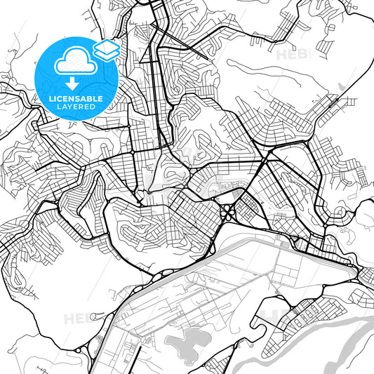 Layered PDF map of Ipatinga, Brazil