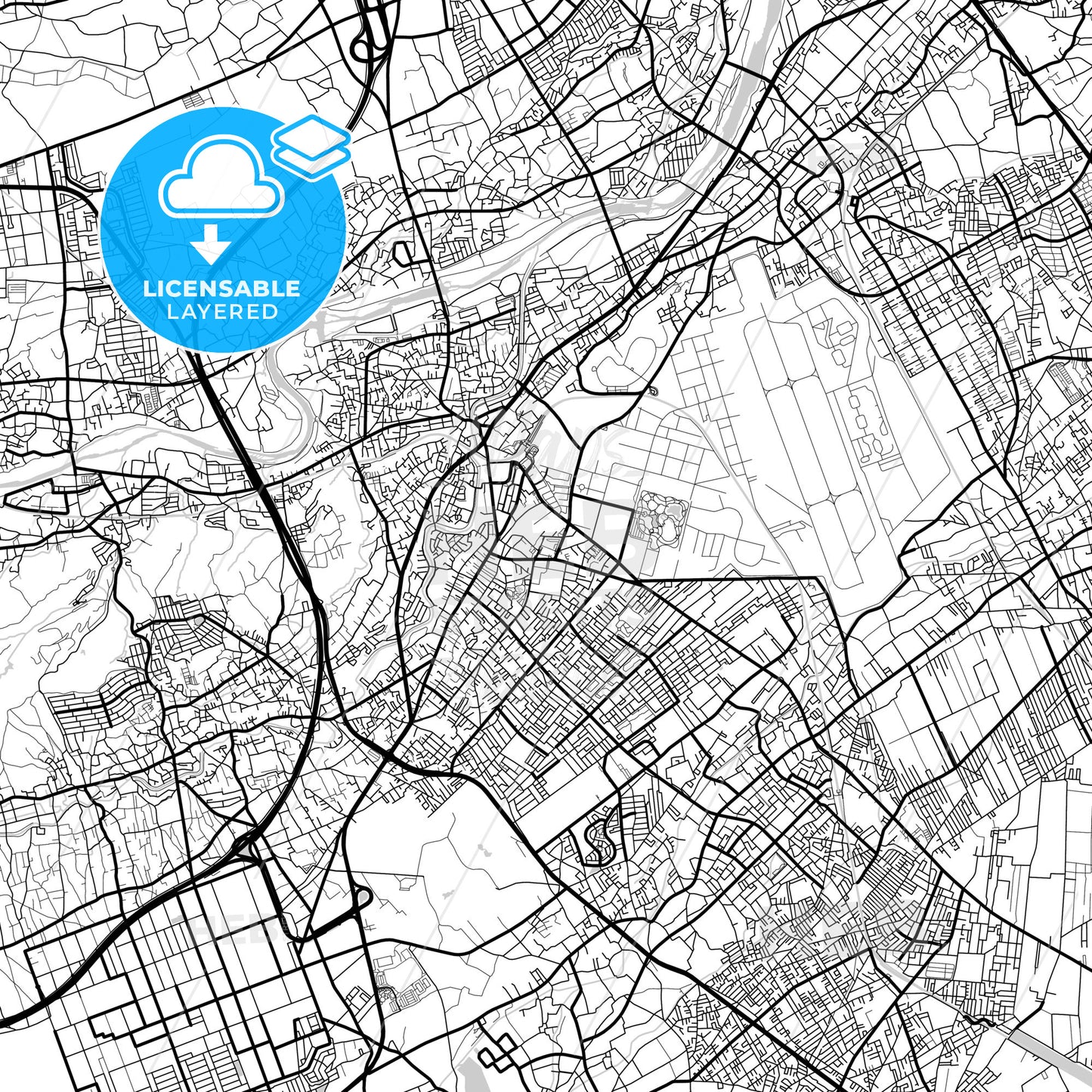 Layered PDF map of Iruma, Saitama, Japan