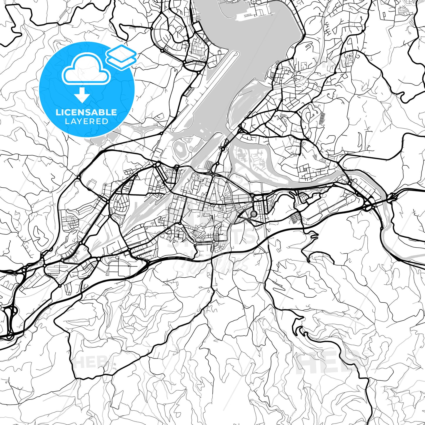 Layered PDF map of Irun, Gipuzkoa, Spain