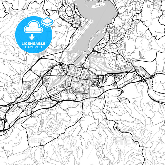 Layered PDF map of Irun, Gipuzkoa, Spain