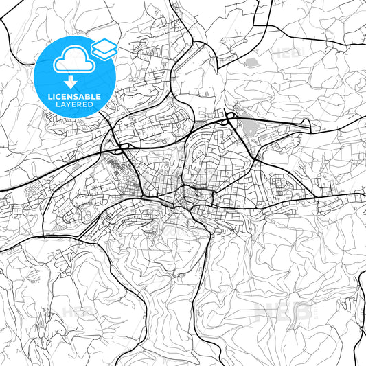 Layered PDF map of Iserlohn, North Rhine-Westphalia, Germany