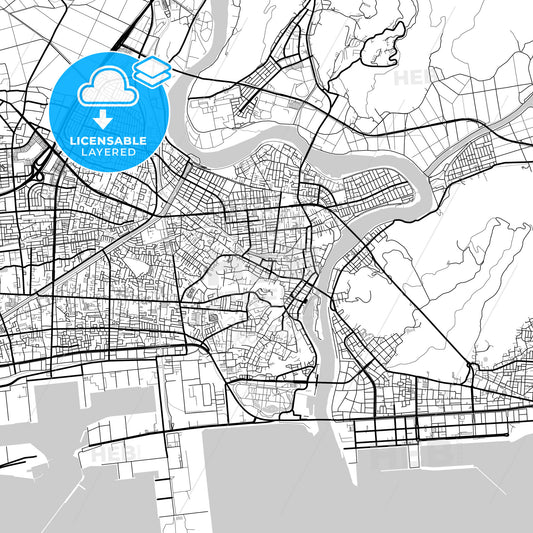 Layered PDF map of Ishinomaki, Miyagi, Japan