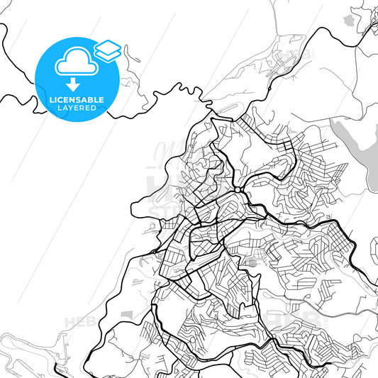 Layered PDF map of Itabira, Brazil