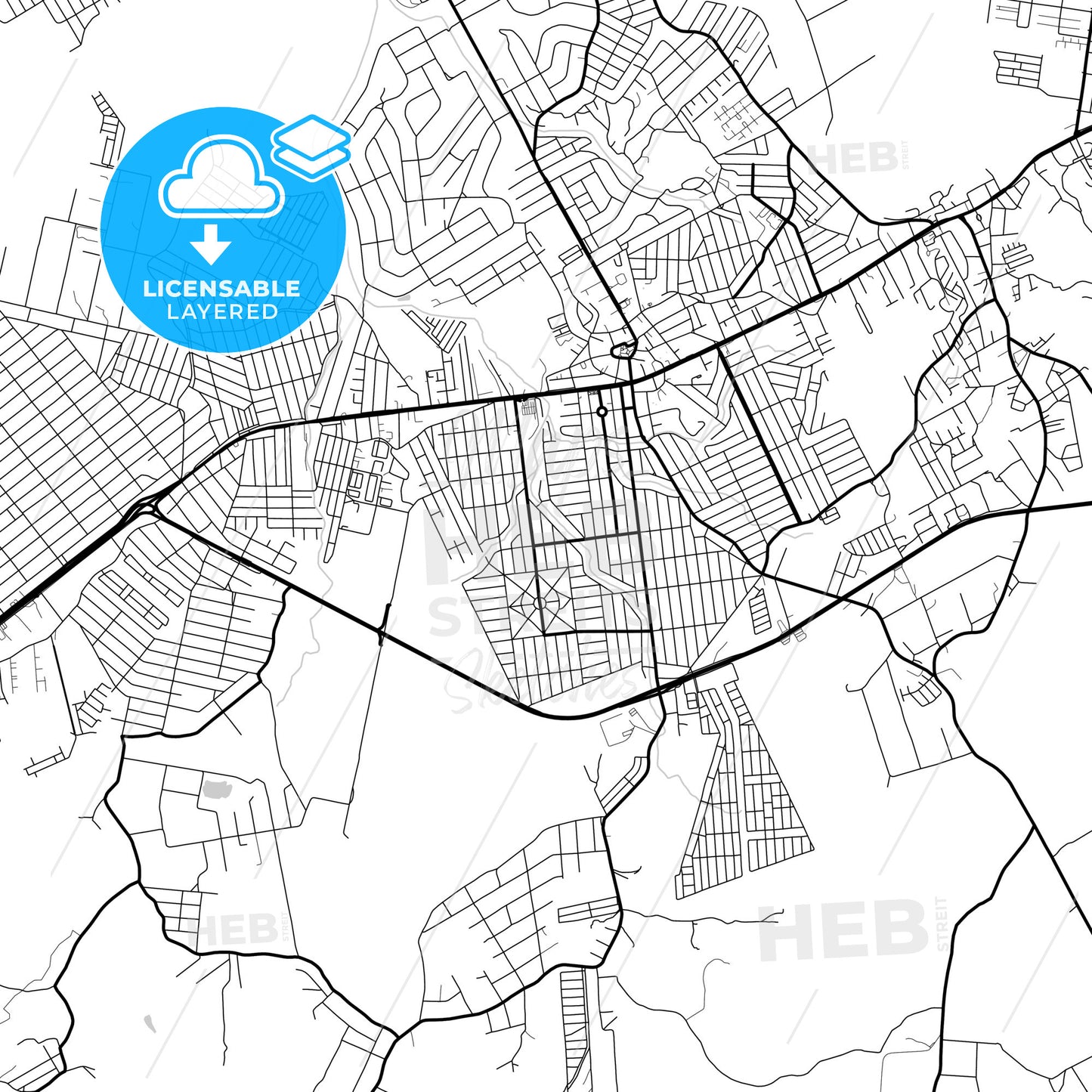 Layered PDF map of Itaborai, Brazil