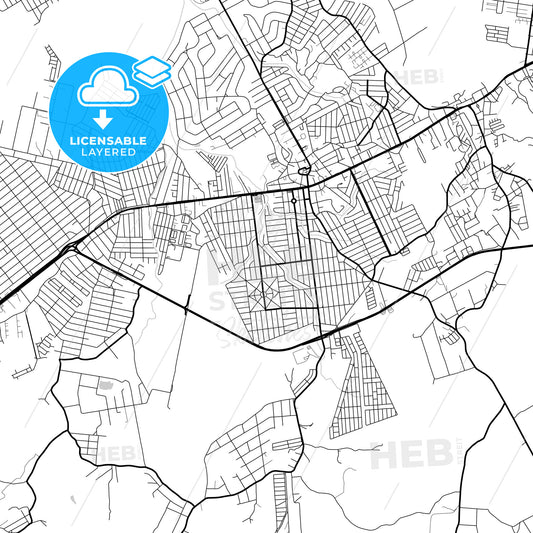 Layered PDF map of Itaborai, Brazil