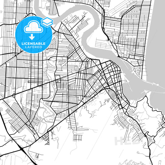 Layered PDF map of Itajai, Brazil