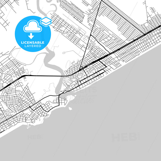 Layered PDF map of Itanhaem, Brazil