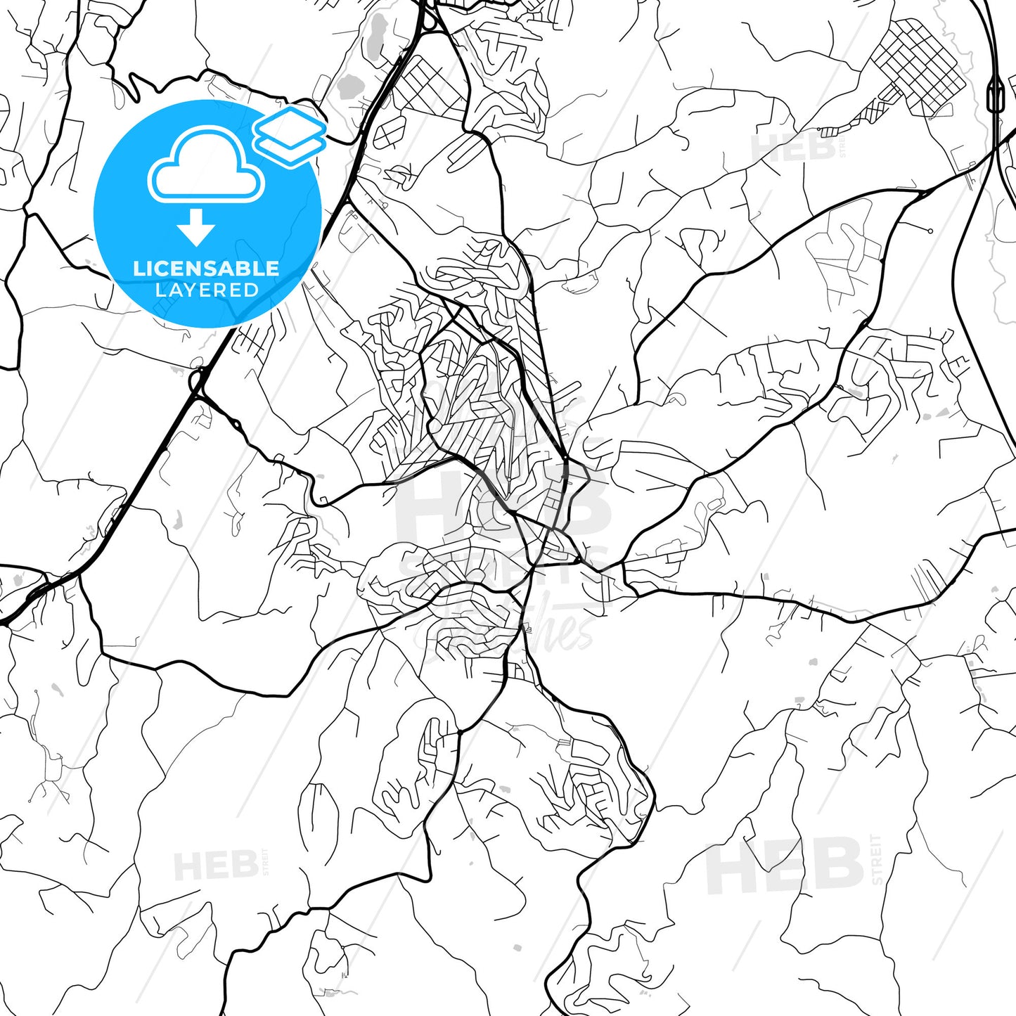 Layered PDF map of Itapecerica da Serra, Brazil