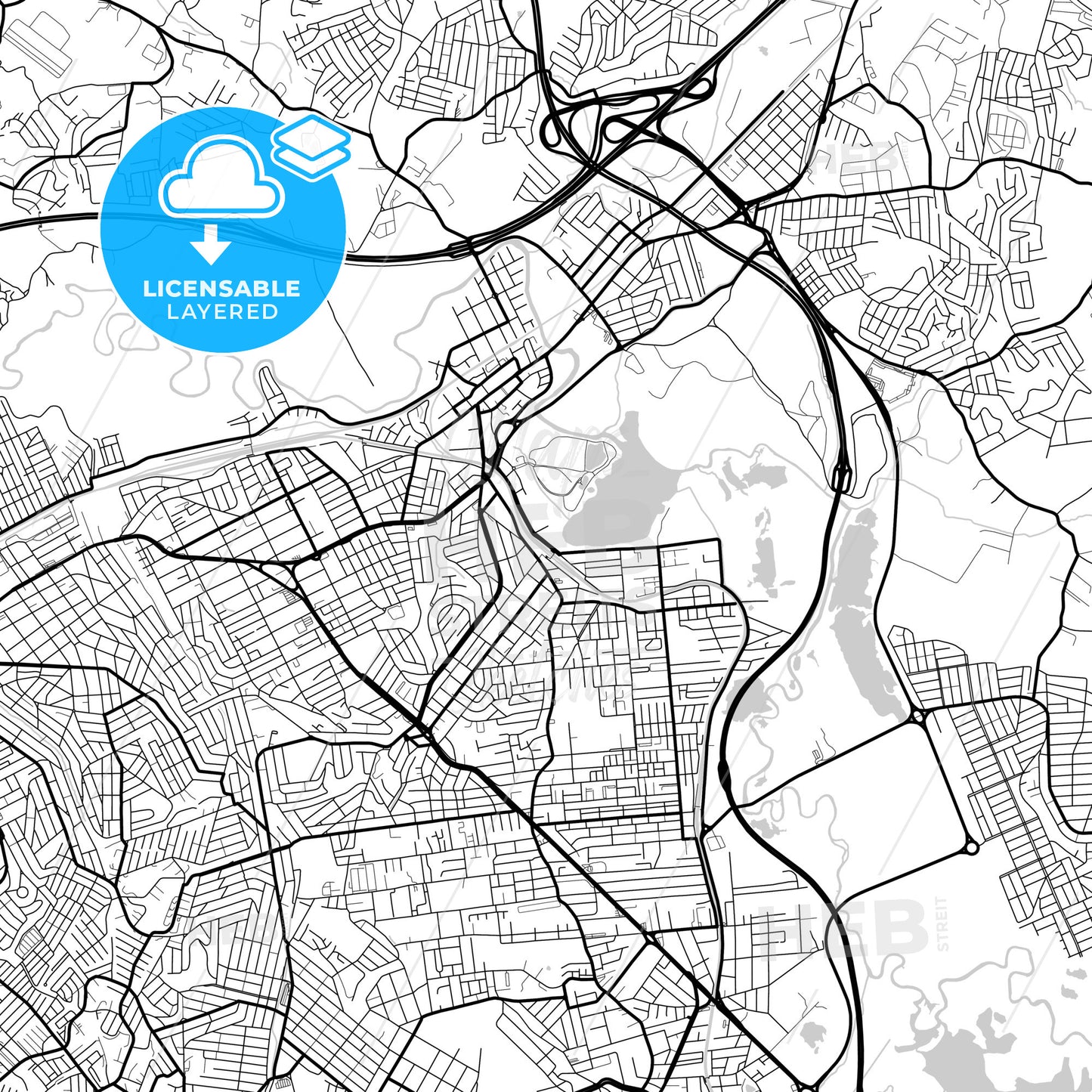 Layered PDF map of Itaquaquecetuba, Brazil