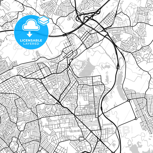 Layered PDF map of Itaquaquecetuba, Brazil