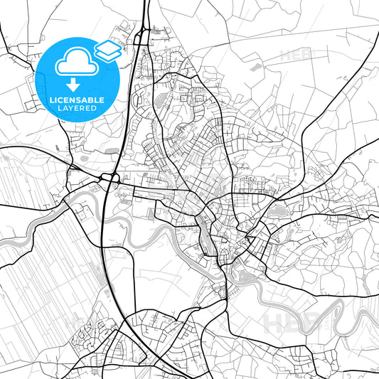 Layered PDF map of Itzehoe, Schleswig-Holstein, Germany