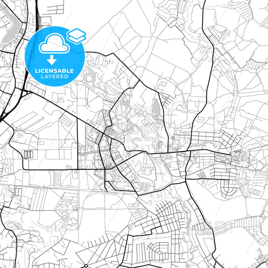 Layered PDF map of Ivanteyevka, Moscow Oblast, Russia