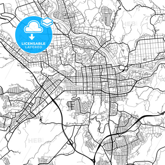 Layered PDF map of Iwaki, Fukushima, Japan