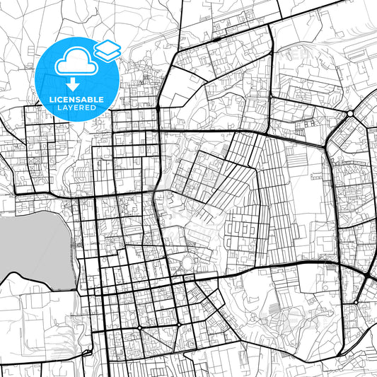 Layered PDF map of Izhevsk, Udmurt Republic, Russia