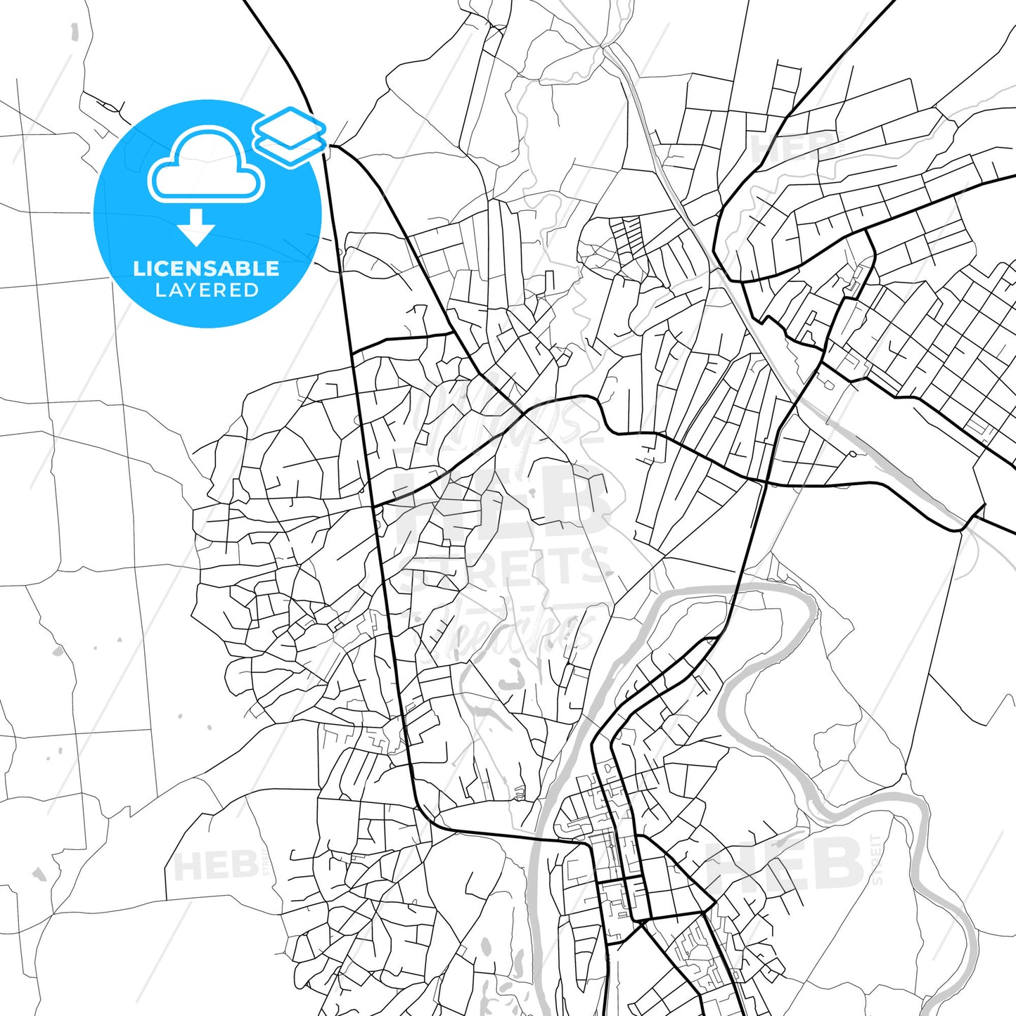 Layered PDF map of Izium, Kharkiv Oblast, Ukraine