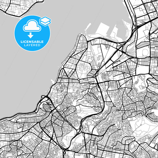 Layered PDF map of İzmir, İzmir, Turkey