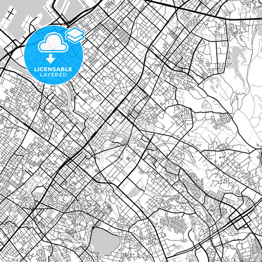 Layered PDF map of Izumi, Osaka, Japan