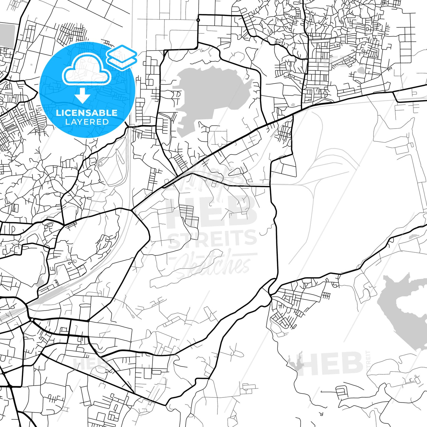 Layered PDF map of Jabalpur, Madhya Pradesh, India