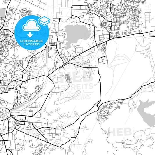 Layered PDF map of Jabalpur, Madhya Pradesh, India