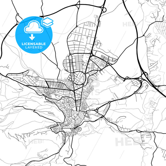 Layered PDF map of Jaén, Spain