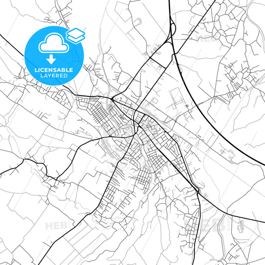 Layered PDF map of Jagodina, Pomoravlje, Serbia