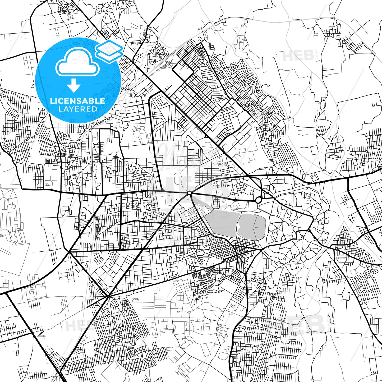 Layered PDF map of Jamnagar, Gujarat, India