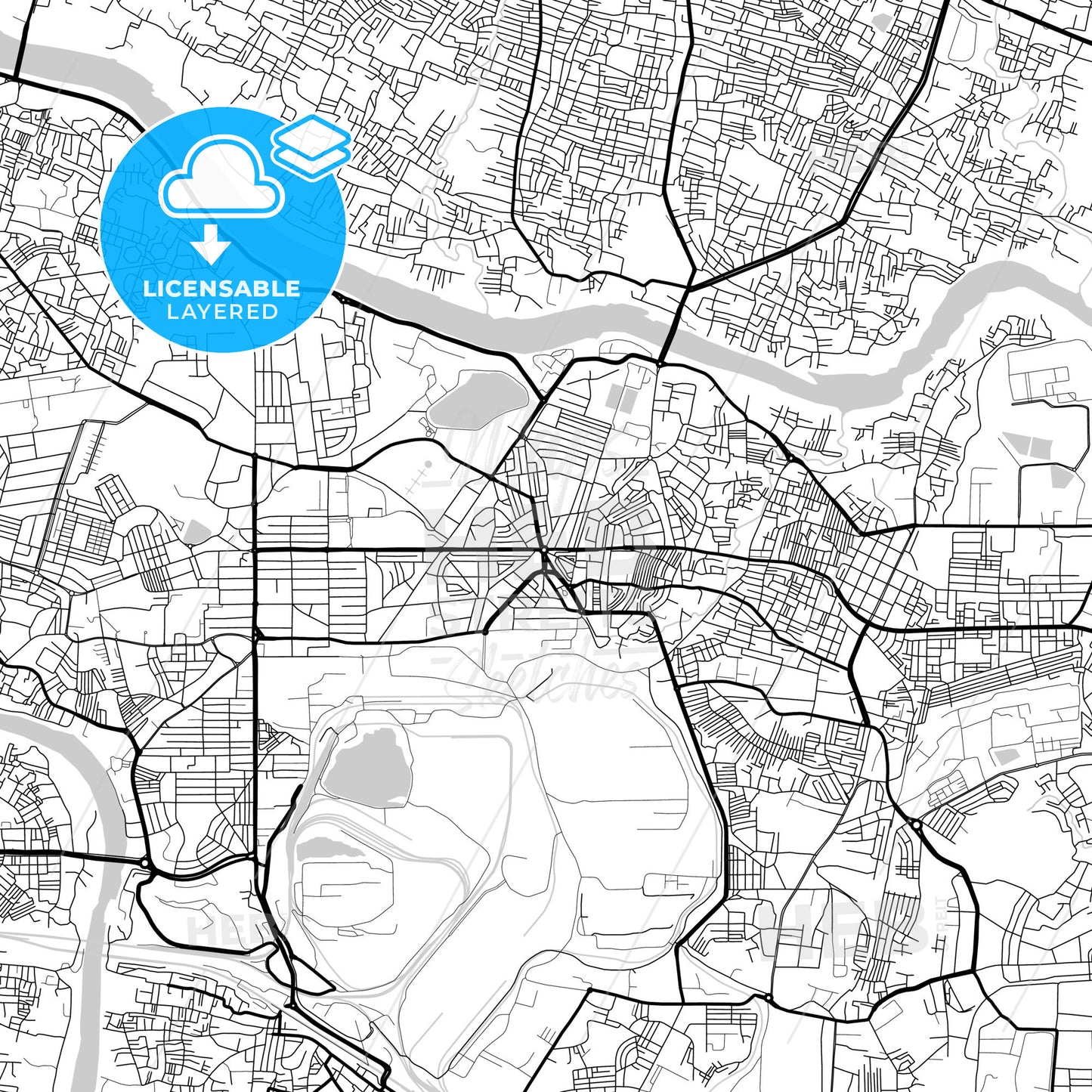 Layered PDF map of Jamshedpur, Jharkhand, India