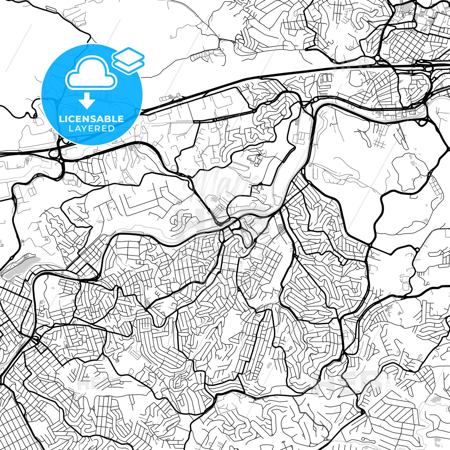 Layered PDF map of Jandira, Brazil