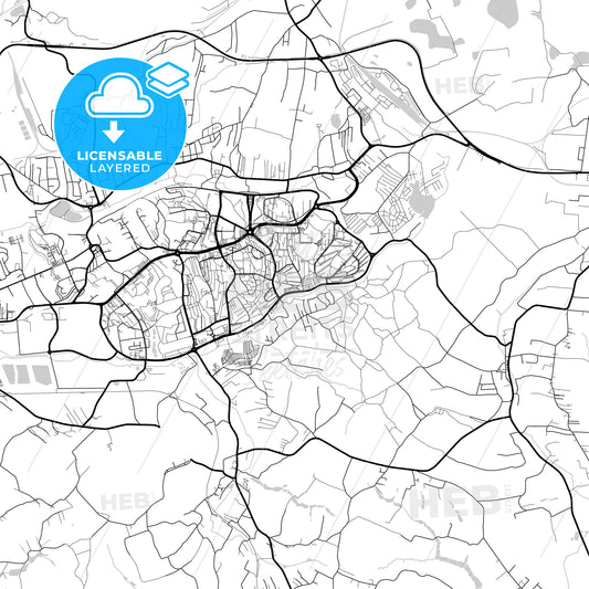 Layered PDF map of Jastrzębie Zdrój, Silesian, Poland