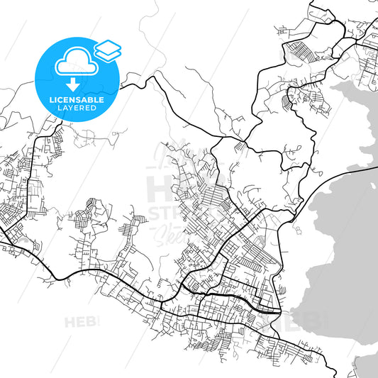 Layered PDF map of Jayapura, Papua, Indonesia