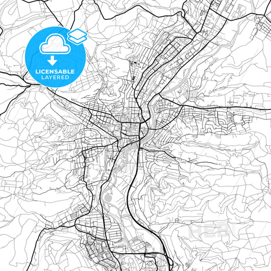 Layered PDF map of Jena, Thuringia, Germany