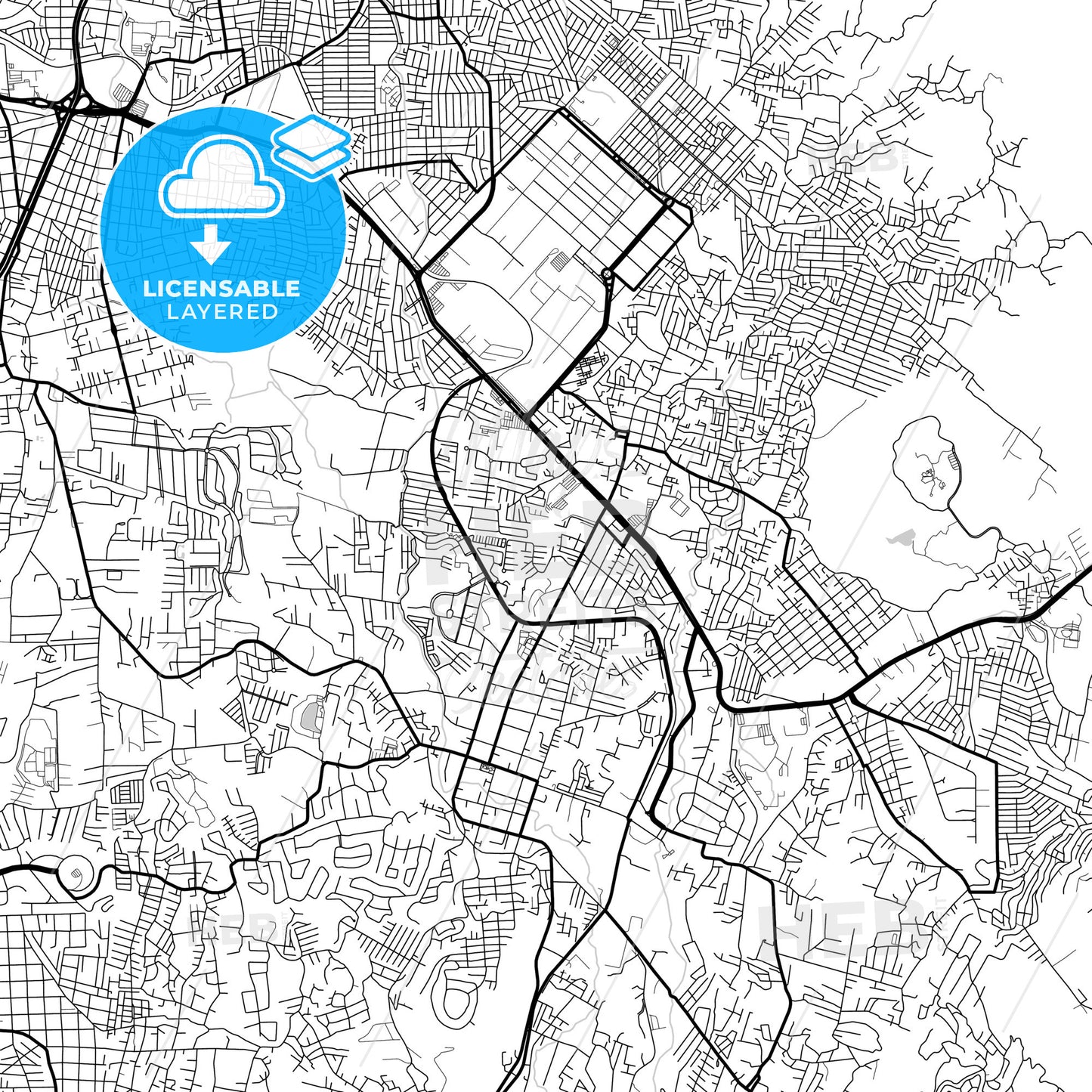 Layered PDF map of Jiutepec, Morelos, Mexico