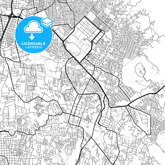 Layered PDF map of Jiutepec, Morelos, Mexico