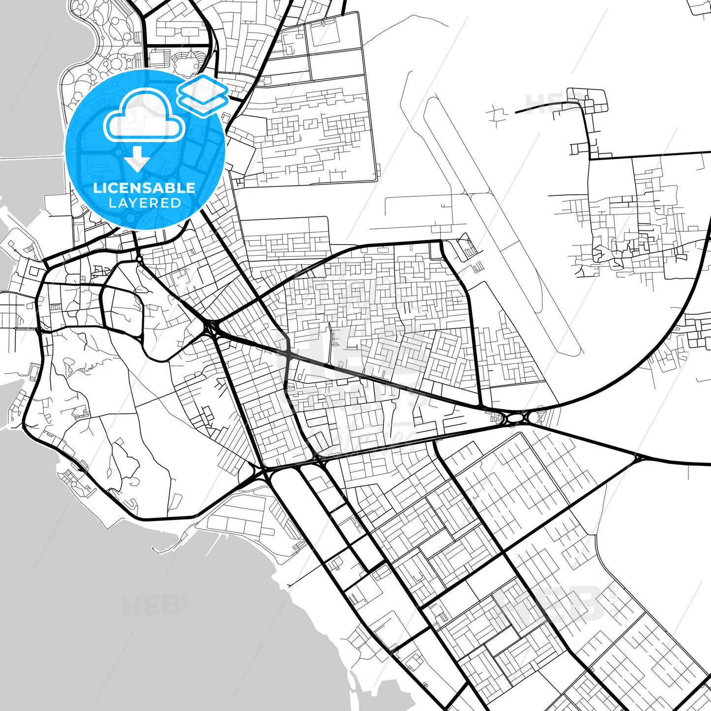 Layered PDF map of Jizan, Saudi Arabia