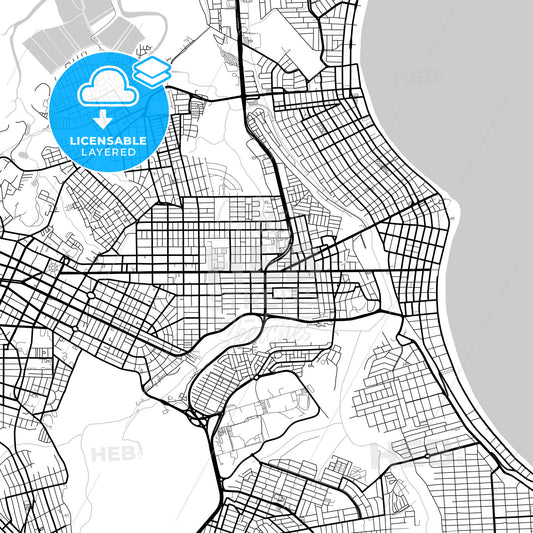Layered PDF map of Joao Pessoa, Brazil