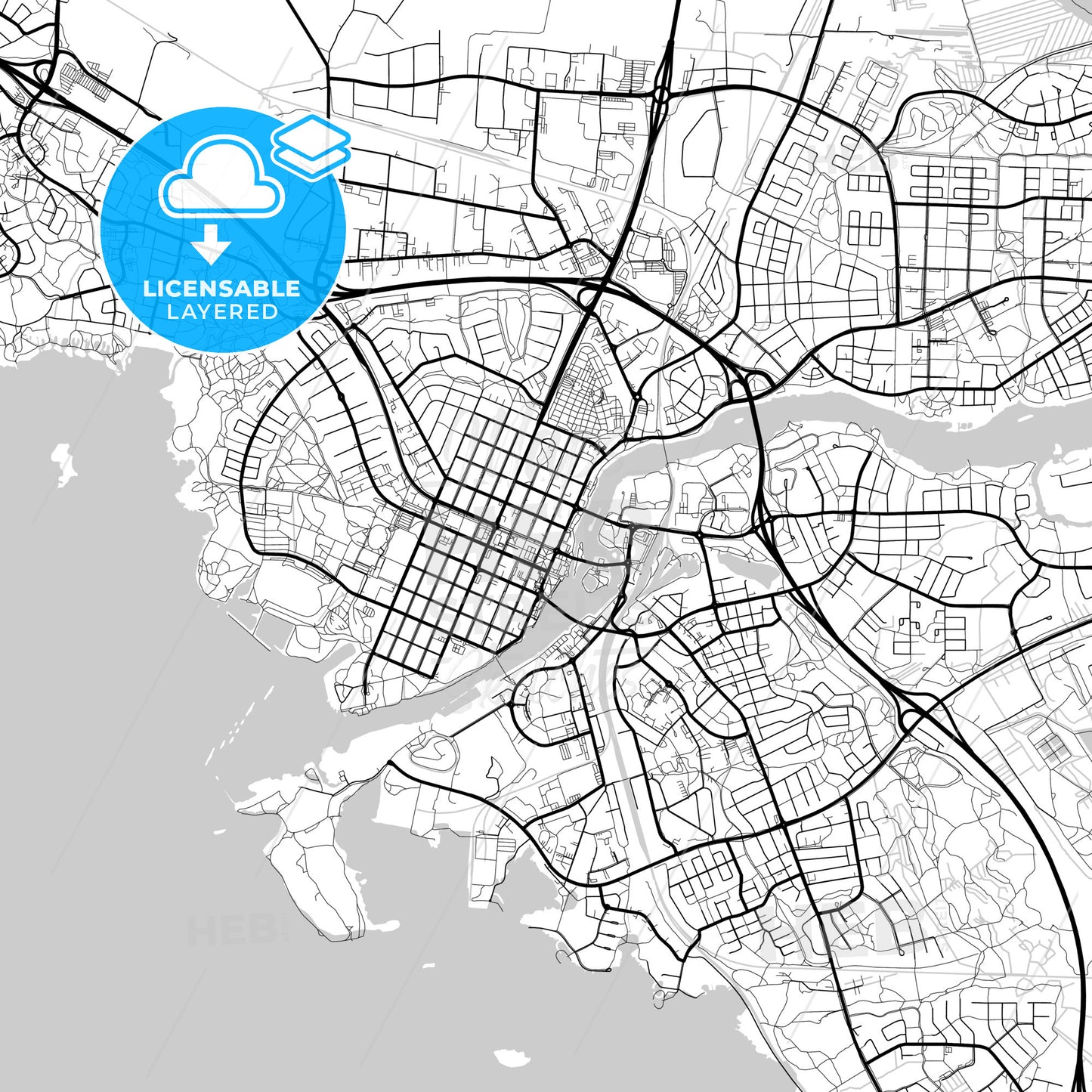 Layered PDF map of Joensuu, Finland