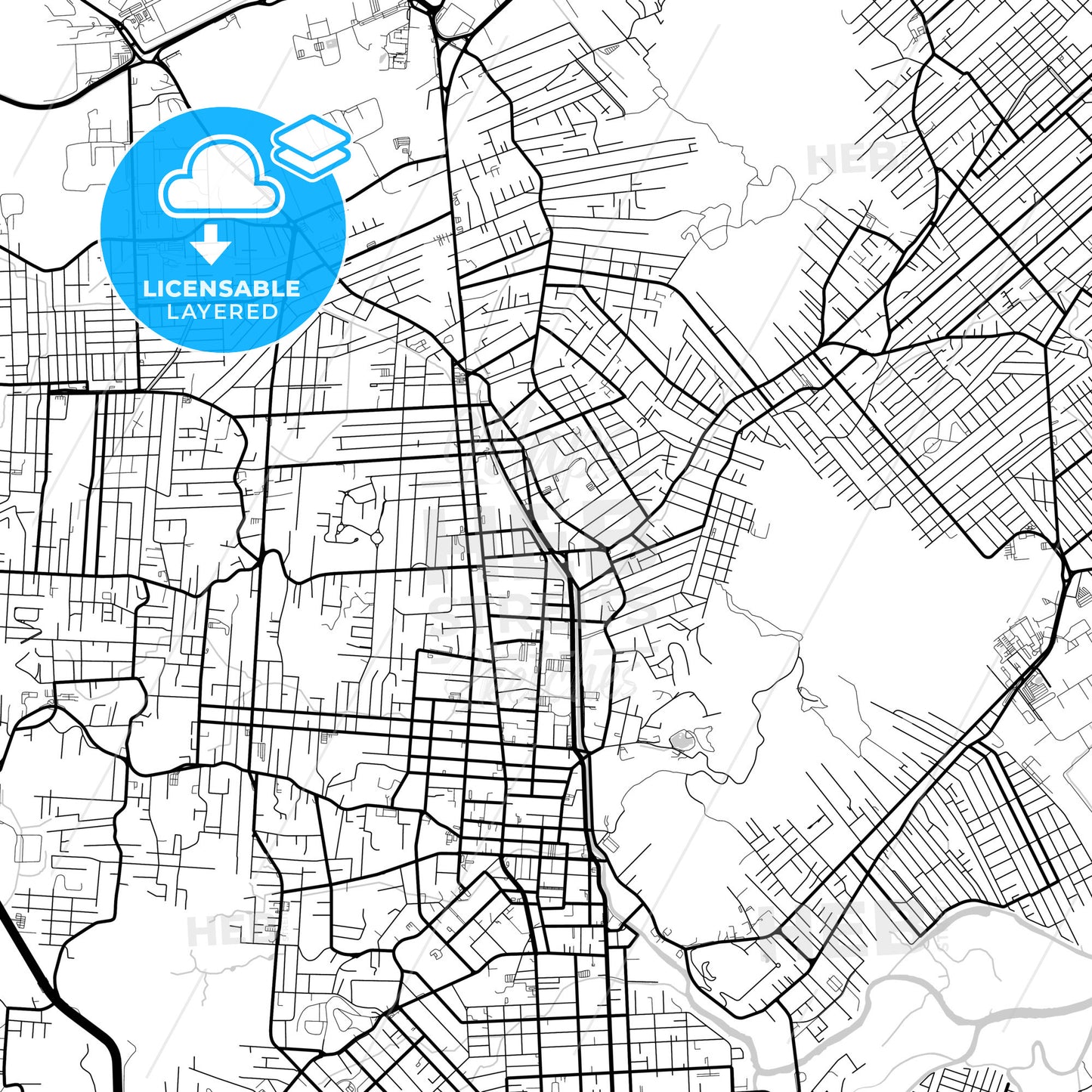 Layered PDF map of Joinville, Brazil