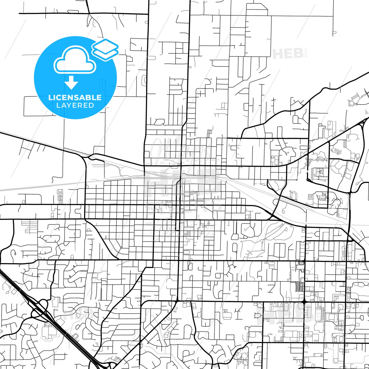 Layered PDF map of Jonesboro, Arkansas, United States