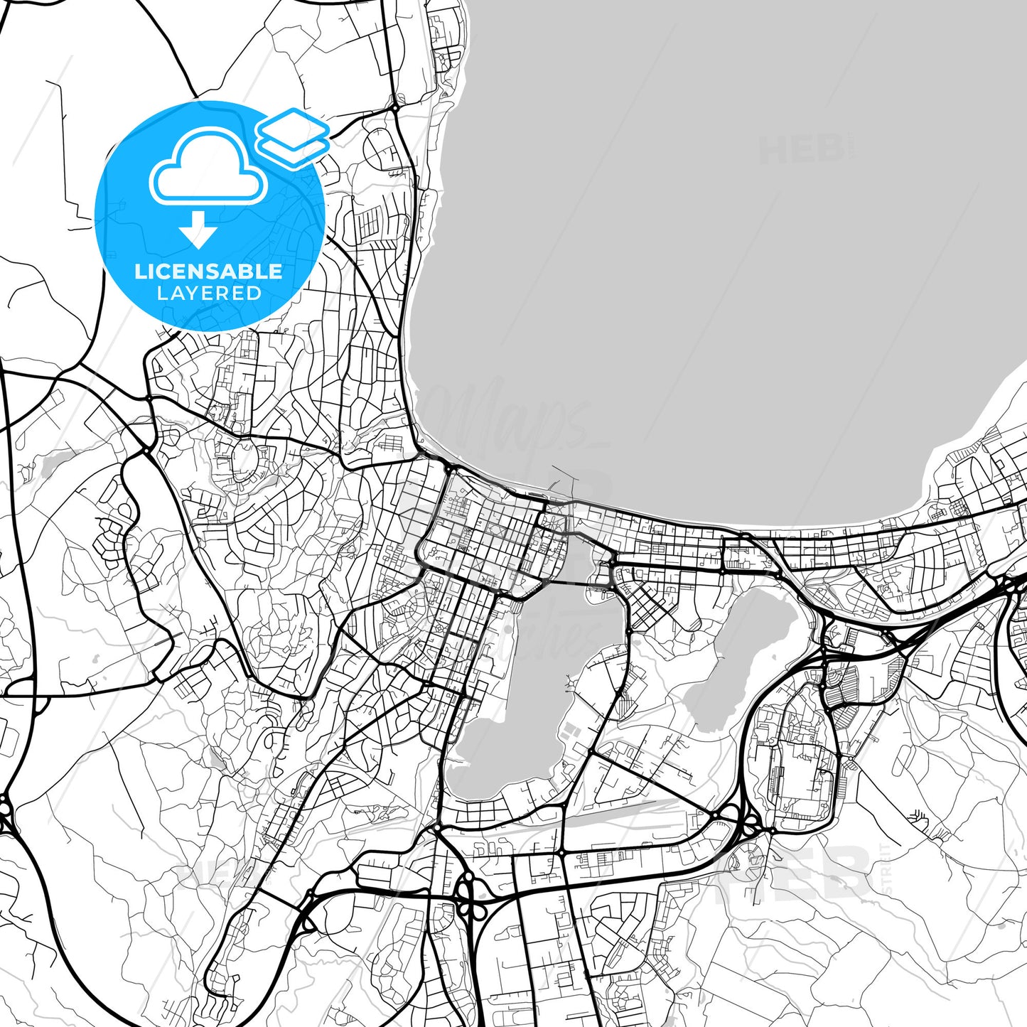 Layered PDF map of Jönköping, Sweden