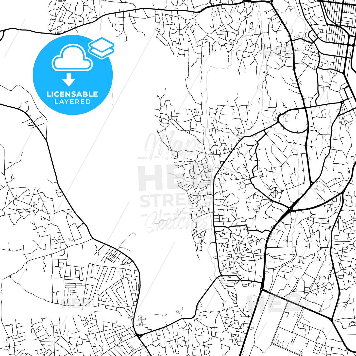 Layered PDF map of Jos, Nigeria