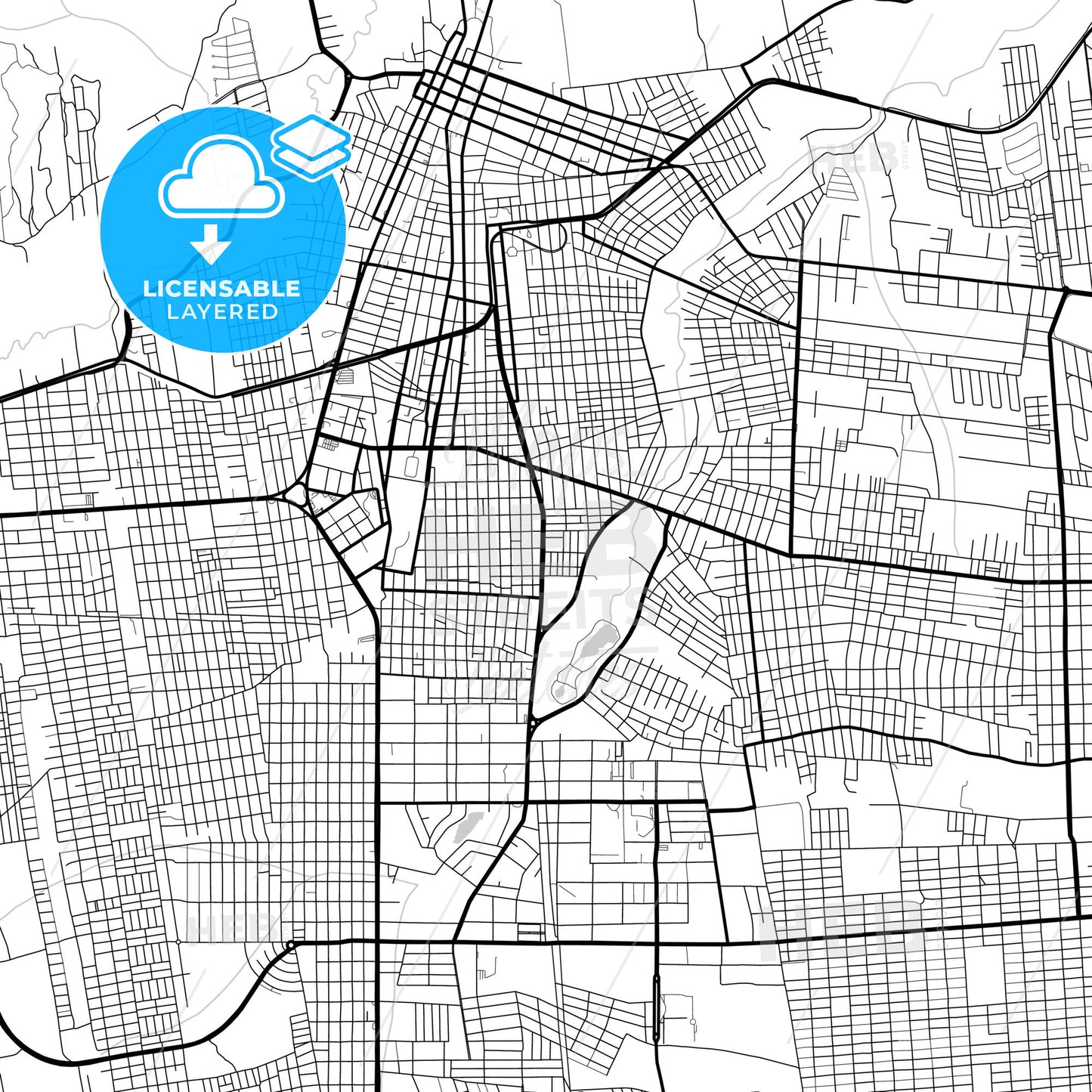 Layered PDF map of Juazeiro do Norte, Brazil