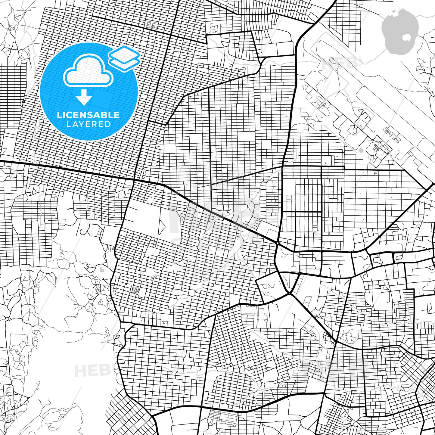 Layered PDF map of Juba, South Sudan