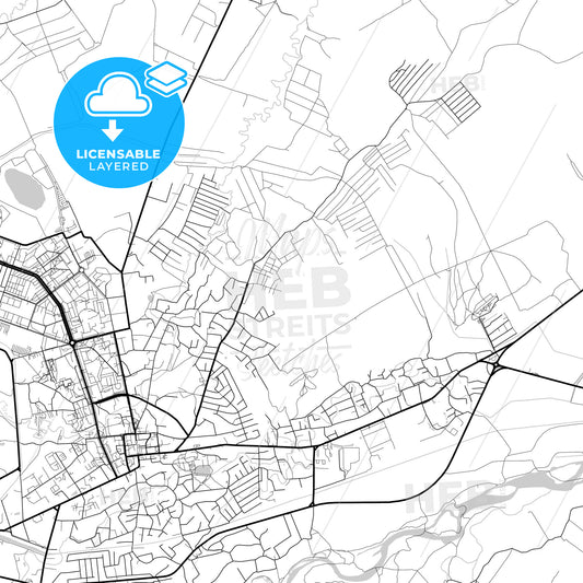 Layered PDF map of Kalush, Ivano-Frankivsk Oblast, Ukraine